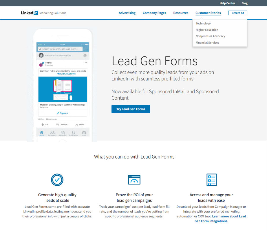 LinkedIn Lead Gen Forms