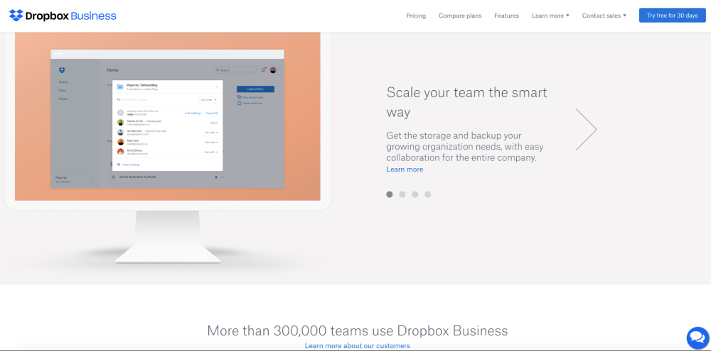 Dropbox Business UI and UX