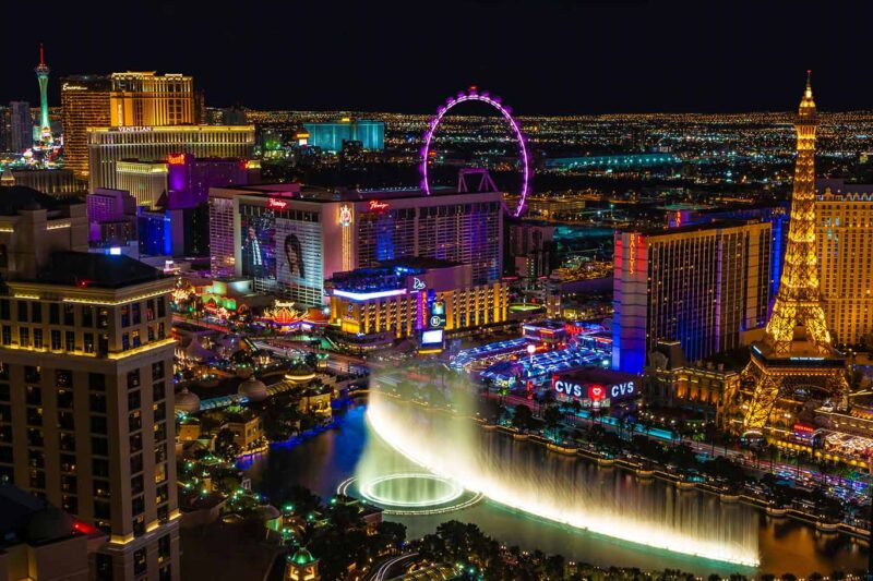 An overview of the Las Vegas Strip which is the location of LeadsCon 2024