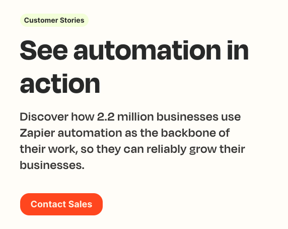zapier CTA for seeing automation in action