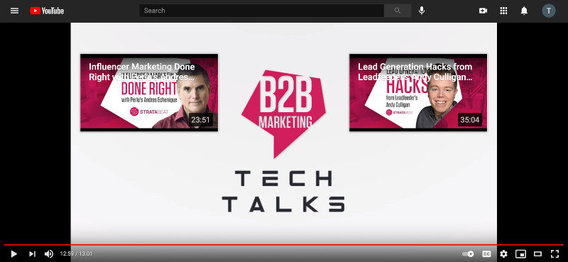 b2b marketing tech talks youtube end screen