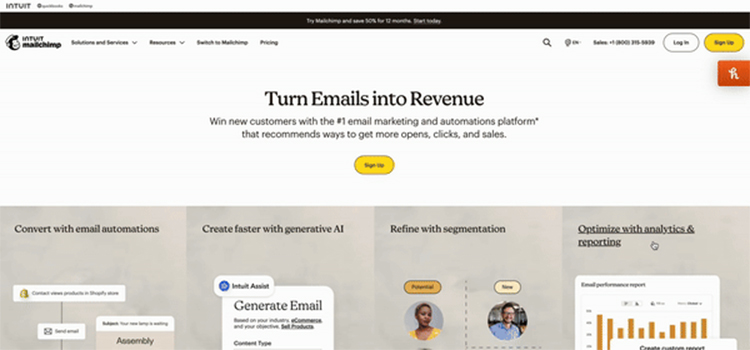 mailchimp turn emails into revenue homepage