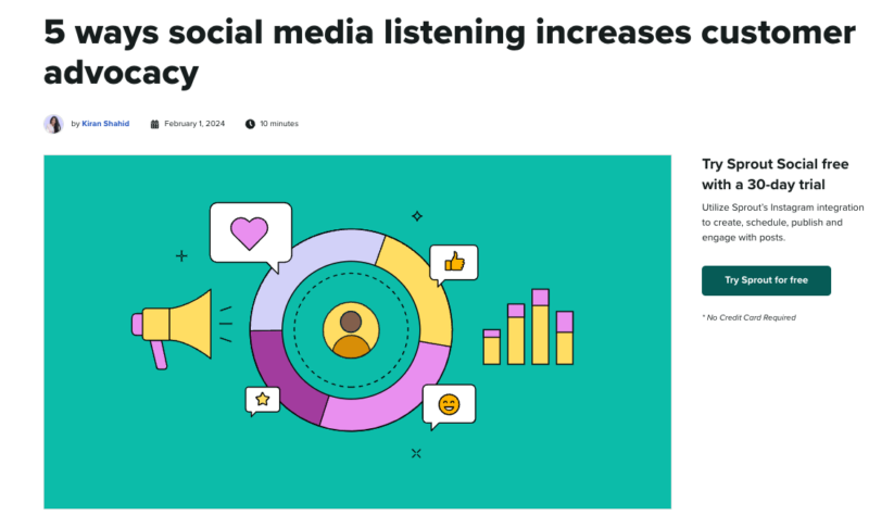 An example of awareness targeted content from Sprout Social