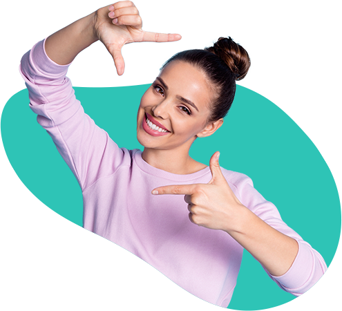 Audience insights hero image of woman making picture frame with fingers
