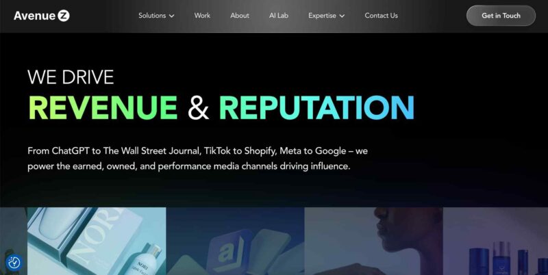 avenue z home page screenshot