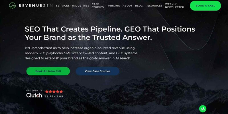 revenue zen home page screen shot