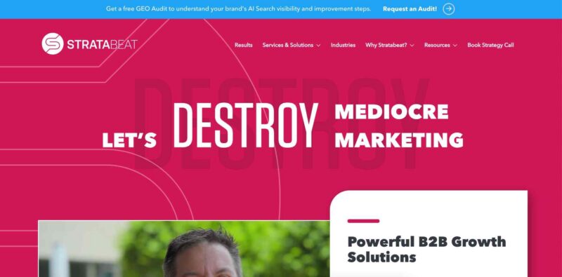 stratabeat homepage screenshot