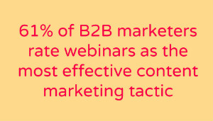 61% of B2B marketers rate webinars as the most effective content marketing tactic